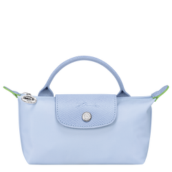 Le Pliage Green Pouch with handle , Sky Blue - Recycled canvas