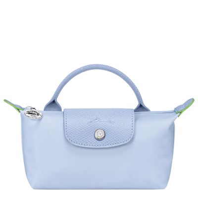 Le Pliage Green Pouch with handle, Sky Blue