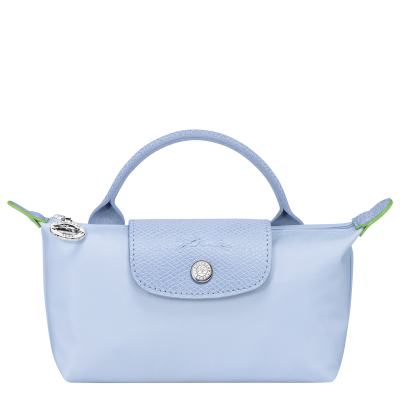 Le Pliage Green Pouch with handle , Sky Blue - Recycled canvas  - View 1 of  5