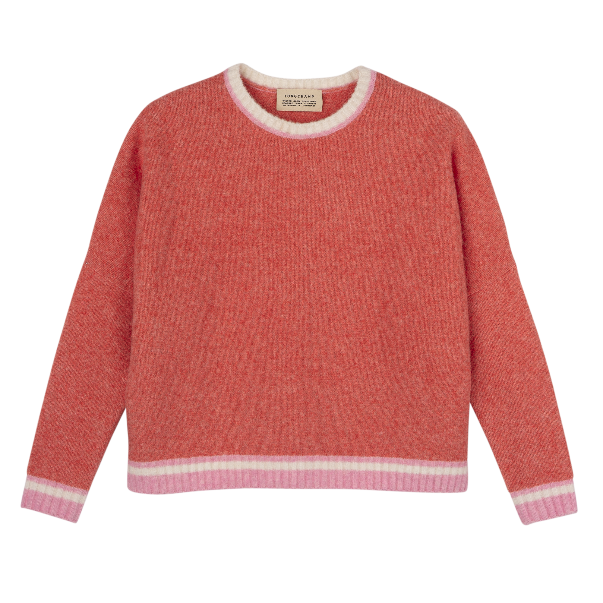 null Round collar jumper, Coral/Pink