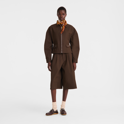 Jacket , Mocha - Double-face gabardine