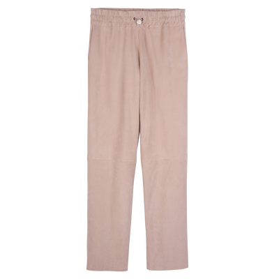 Leather straight pants , Pink - Leather