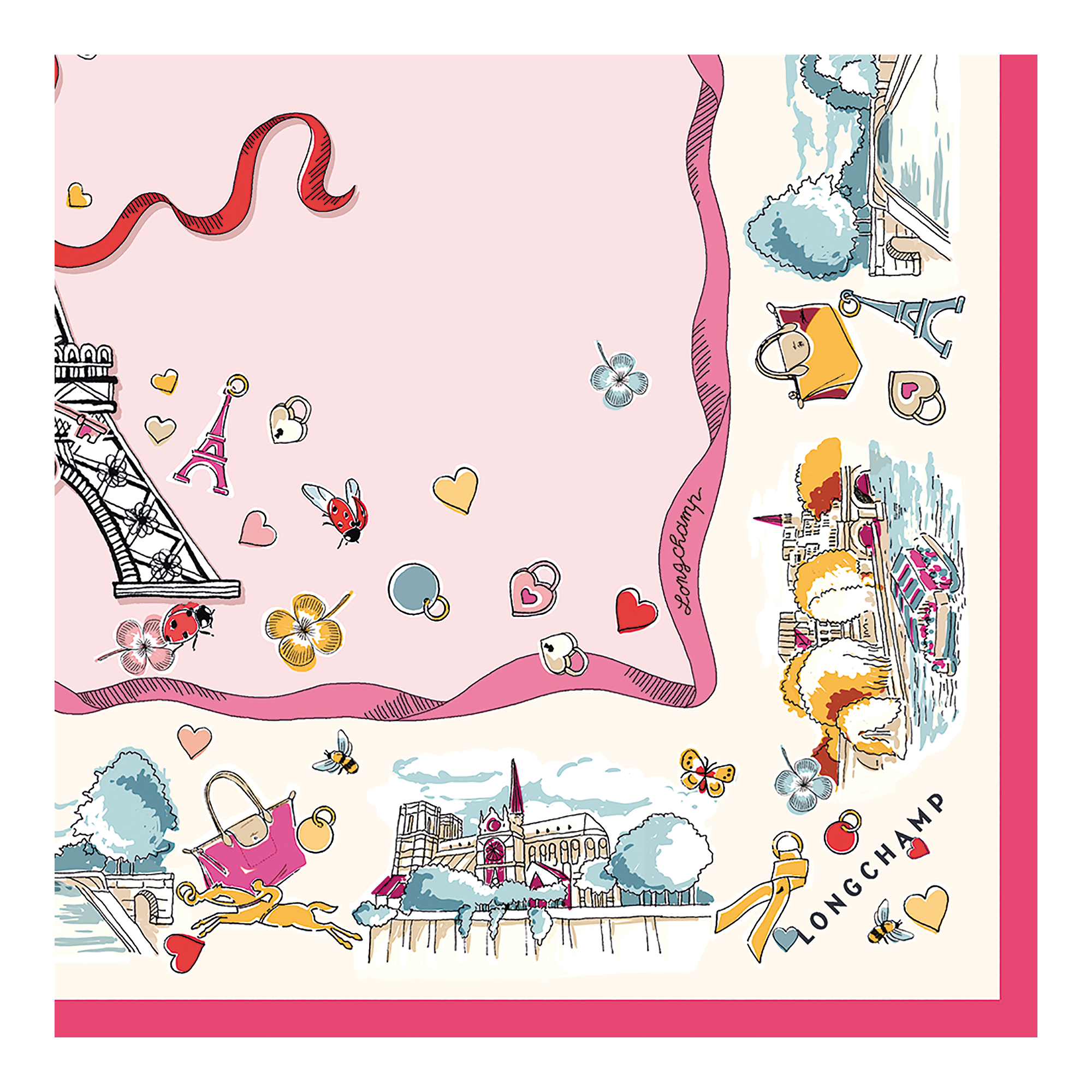 Tour Enchant&eacute;e Silk scarf 50, Marshmallow