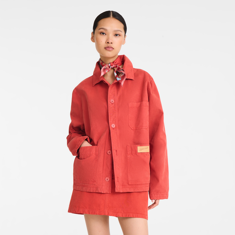 Jacket , Coral - Overdyed cotton  - View 4 of  5