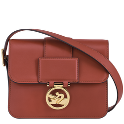 Box-Trot S Crossbody bag , Mahogany - Leather
