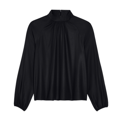Blouse , Black - Viscose twill