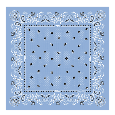 French Bandana Silk scarf 50 , Wave - Silk