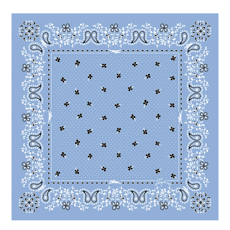 French Bandana Silk scarf 50 , Wave - Silk  - View 1 of  2