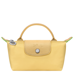 Le Pliage Green Pouch with handle , Wheat - Recycled canvas