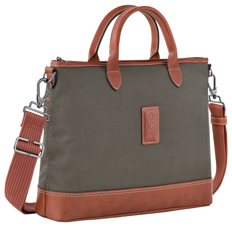 Boxford S Briefcase , Brown - Recycled canvas  - View 3 of  5