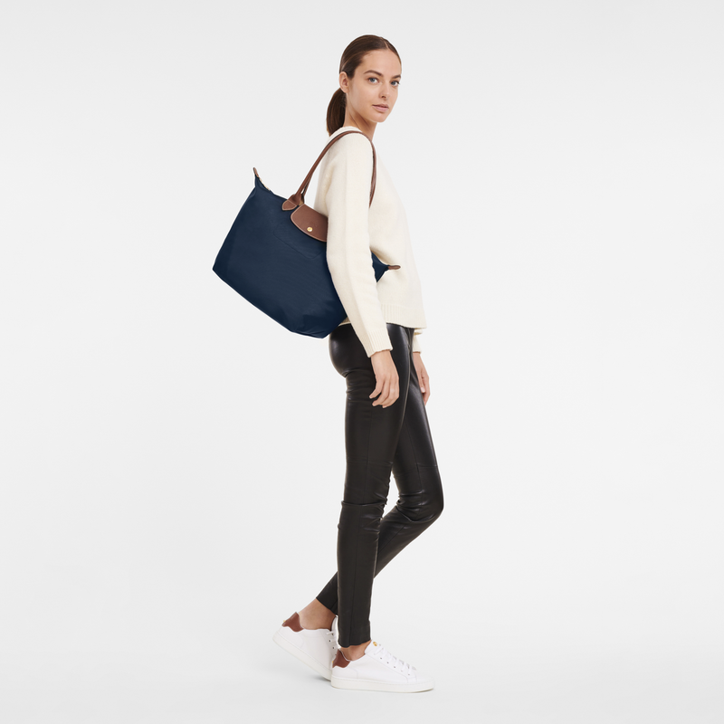 Le Pliage Original L Tote bag , Navy - Recycled canvas  - View 2 of  6