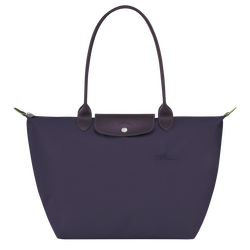 Le Pliage Green L Tote bag , Bilberry - Recycled canvas