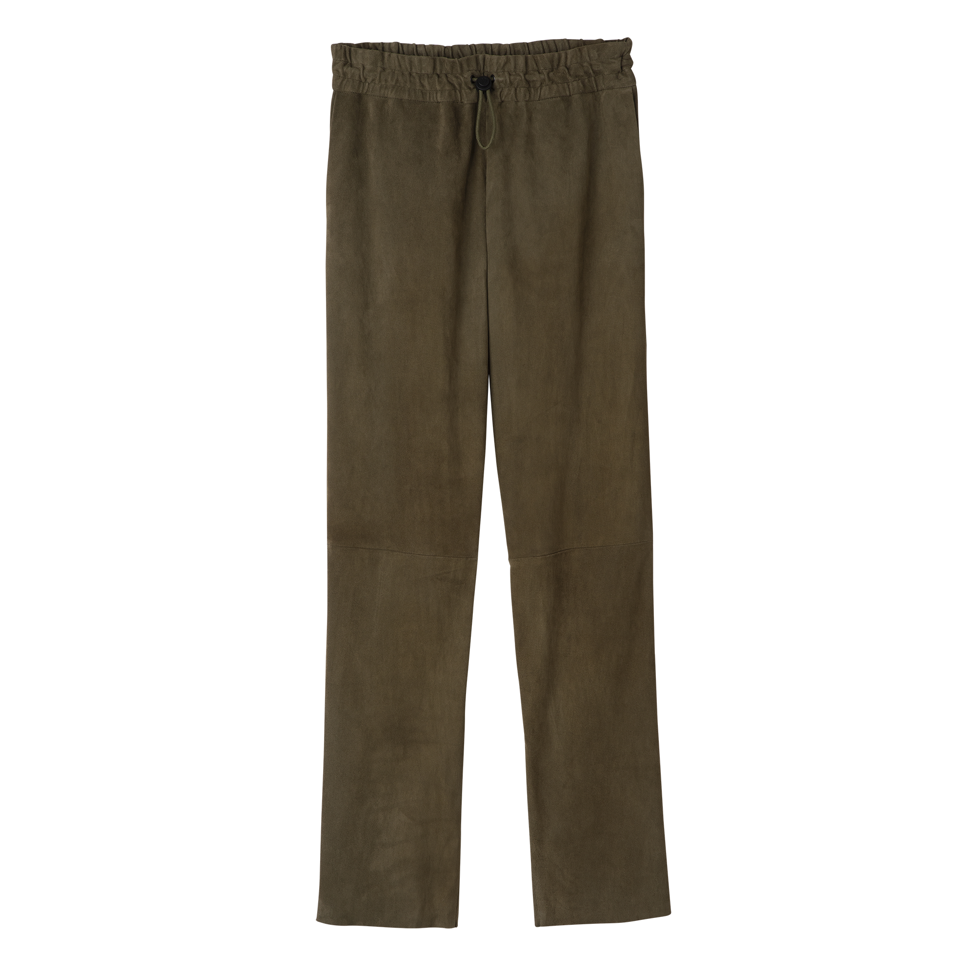 null Leather straight pants, Khaki