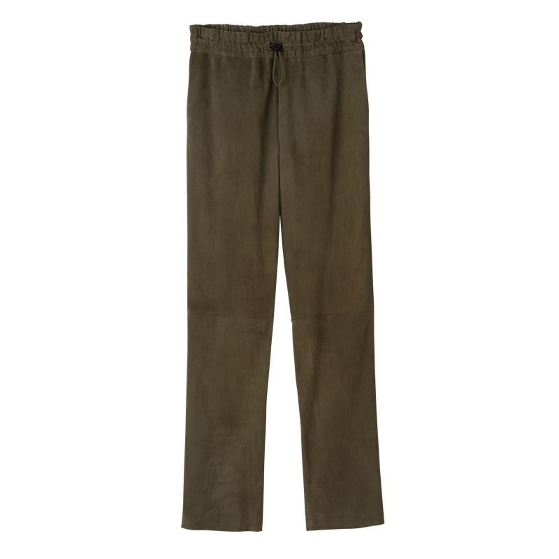 Leather straight pants , Khaki - Leather  - View 1 of  5