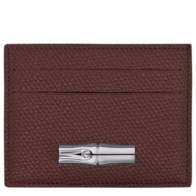Le Roseau Card holder , Burgundy - Leather