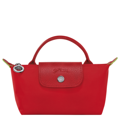 Le Pliage Green Pouch with handle, Tomato