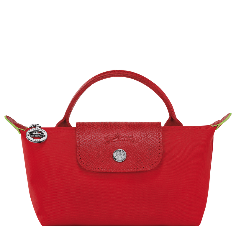 Le Pliage Green Pouch with handle , Tomato - Recycled canvas  - View 1 of  6