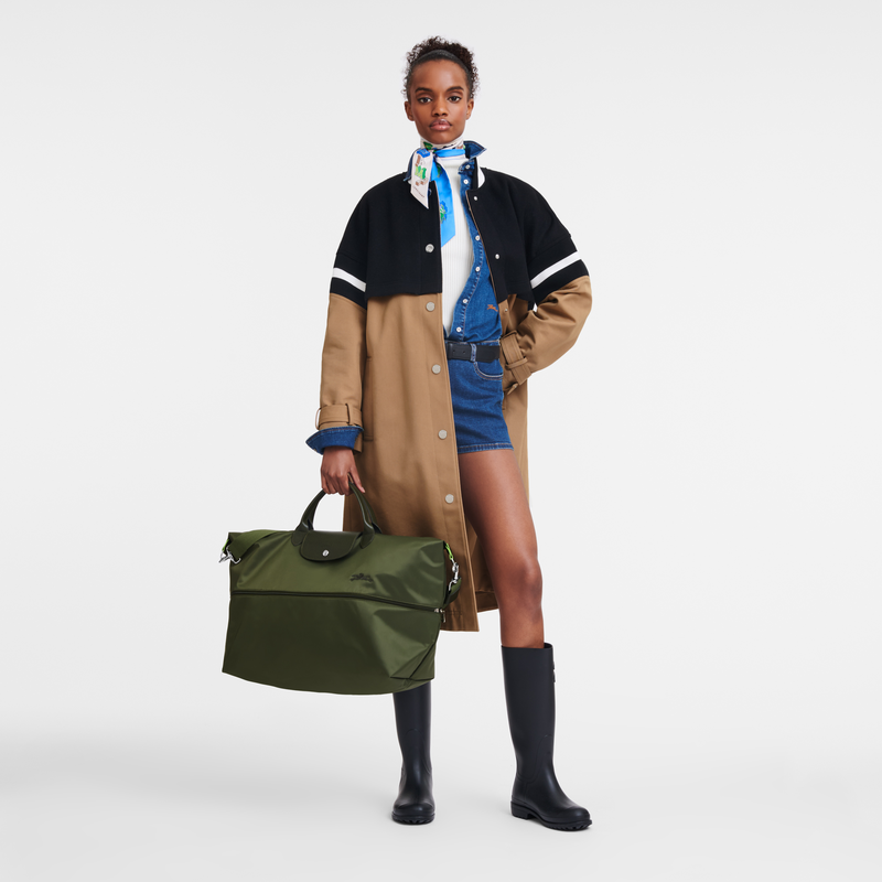 Le Pliage Green Travel bag expandable , Forest - Recycled canvas  - View 7 of  7 Le Pliage Green Travel bag expandable , Forest - Recycled canvas  - View 7 of  7