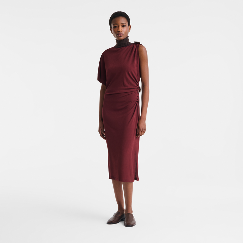 Dress , Burgundy - Crepe jersey  - View 2 of  3