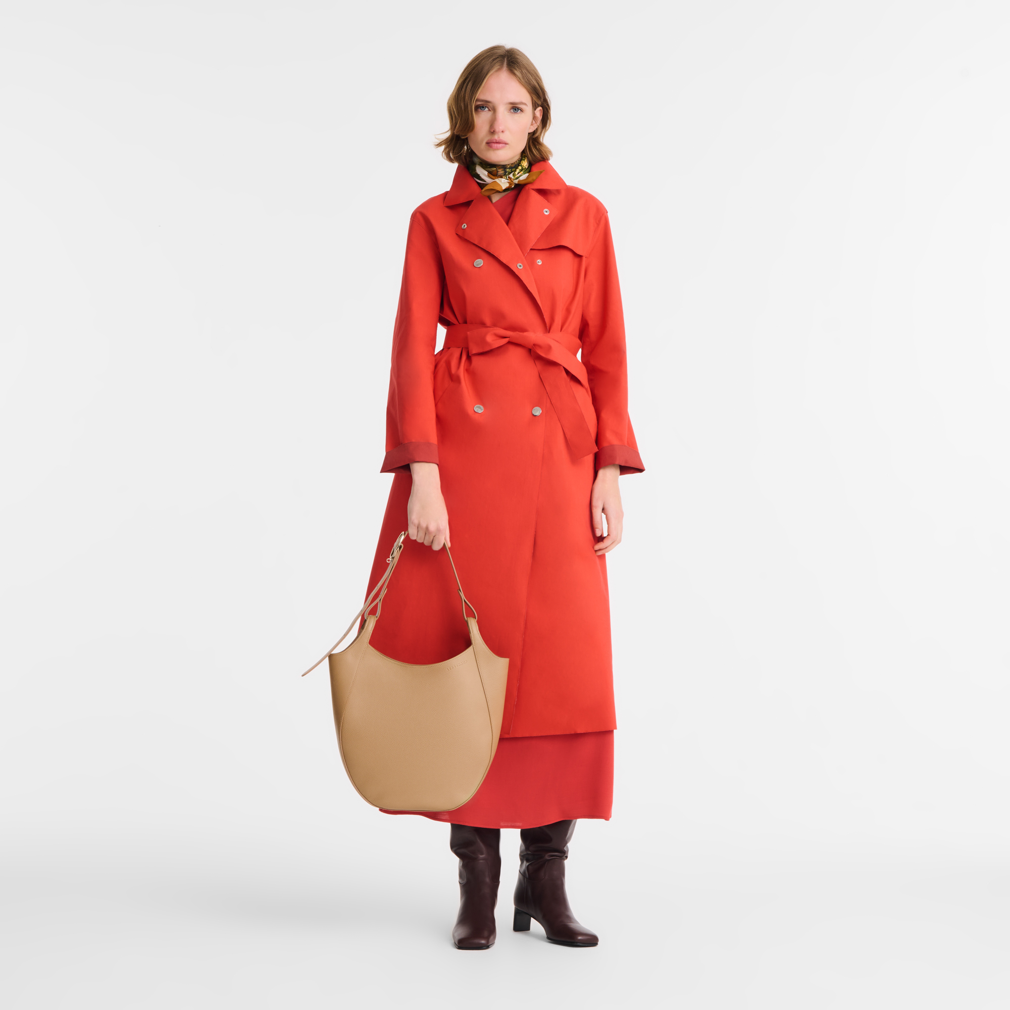 Le Foulonn&eacute; Hobo bag L, Biscuit