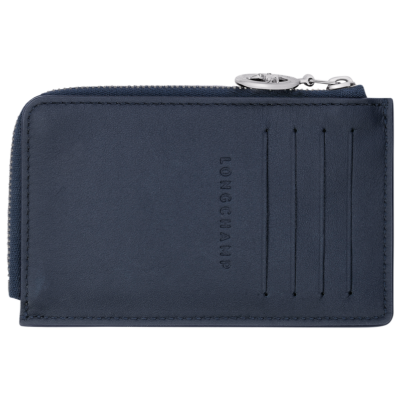Le Pliage Xtra Card holder , Navy - Leather  - View 2 of  2