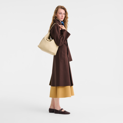Le Cadence L Shoulder bag , Vanilla - Leather