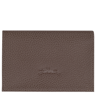 Le Foulonn&eacute; Card holder , Taupe - Leather
