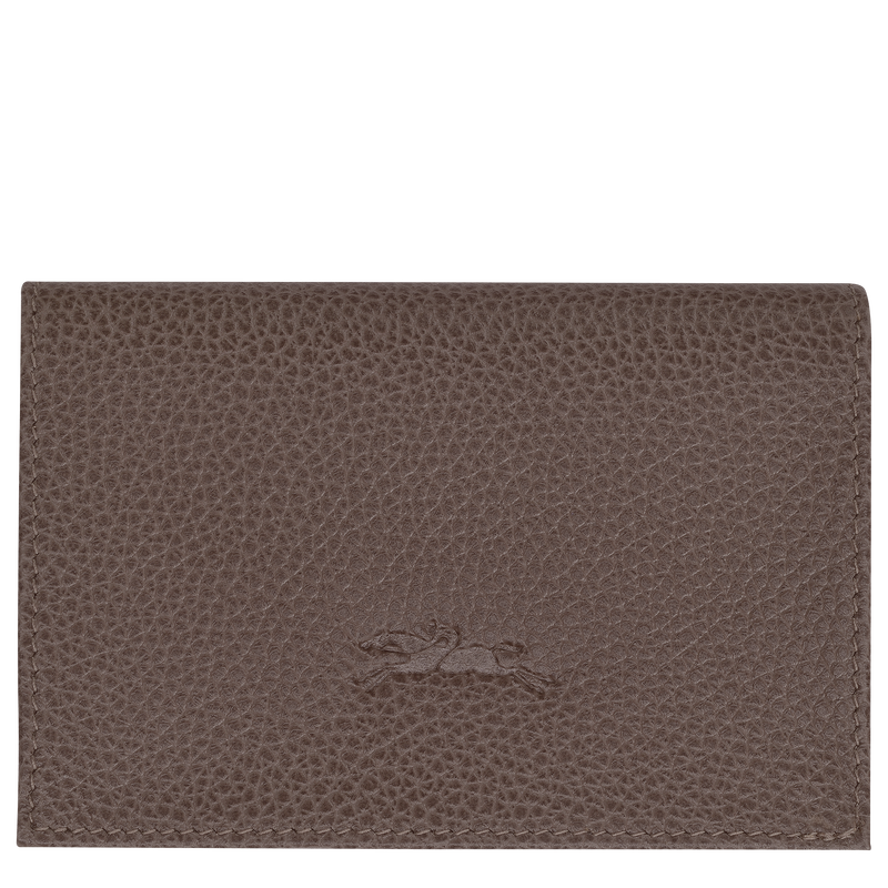 Le Foulonn&eacute; Card holder , Taupe - Leather  - View 2 of  3