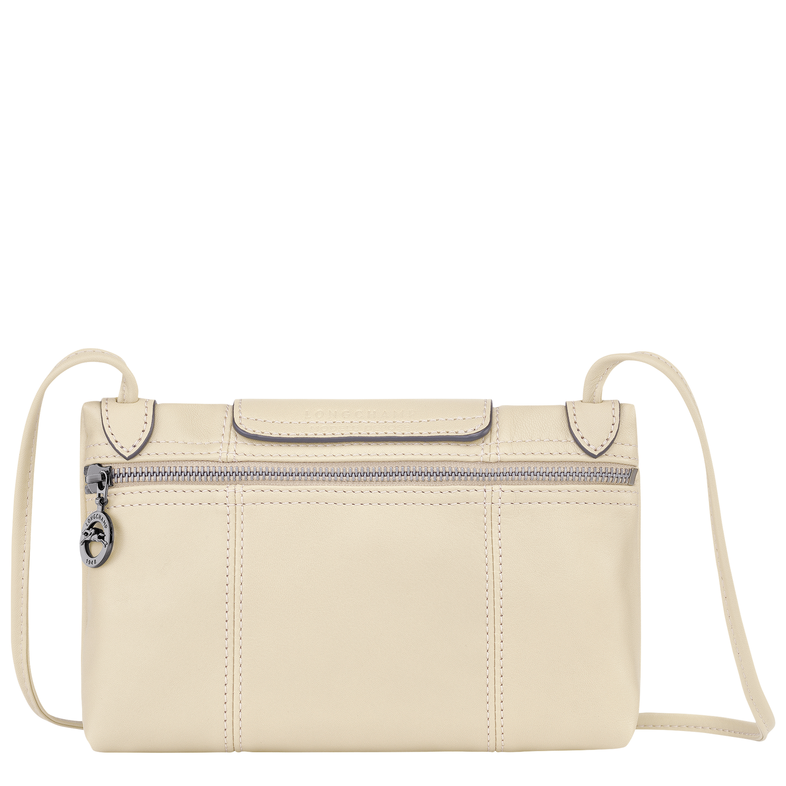 Le Pliage Cuir Crossbody bag Ivory Leather Longchamp TH