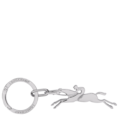 Cavalier Longchamp Keyring , Silver - Metal