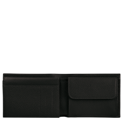 Le Foulonn&eacute; Wallet , Black - Leather