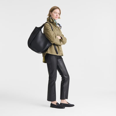 Le Foulonn&eacute; XL Tote bag , Black - Leather