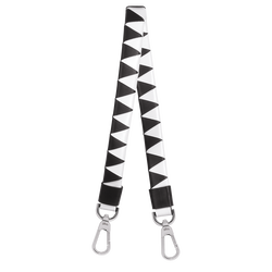 Le Foulonné Shoulder strap , Black/White - Leather
