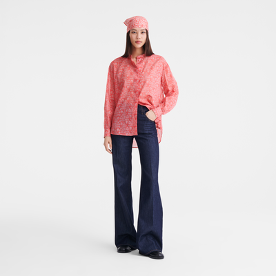 Shirt , Tomato - Printed veil