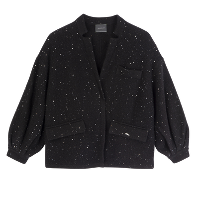 Kimono jacket , Black - Knit