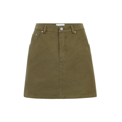 Skirt , Olive - Overdyed cotton