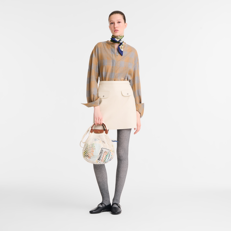 Le Pliage Filet L Mesh bag , Ecru - Canvas  - View 2 of  4