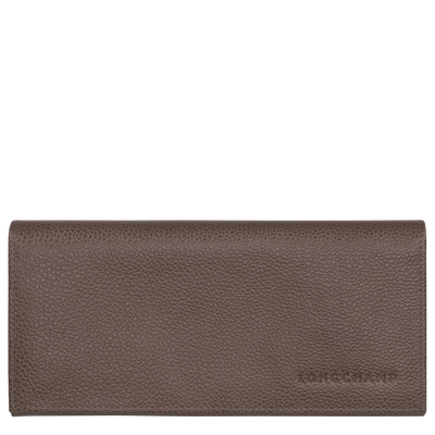 Le Foulonn&eacute; Long continental wallet , Taupe - Leather
