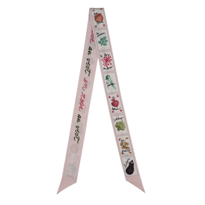 Pink and Green Headband , Ballerina - Silk