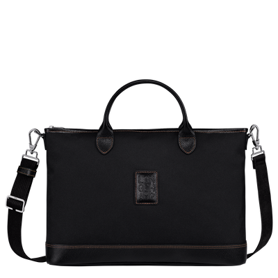 Boxford S Briefcase , Black - Recycled canvas