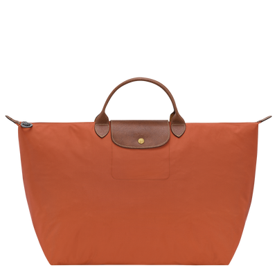Le Pliage Original L Travel bag , Brick - Recycled canvas