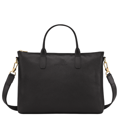Le Foulonn&eacute; S Briefcase , Black - Leather