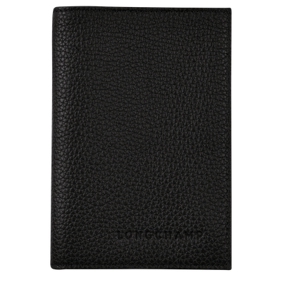 Le Foulonn&eacute; Passport cover , Black - Leather