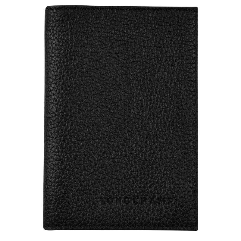 Le Foulonn&eacute; Passport cover , Black - Leather  - View 1 of  4