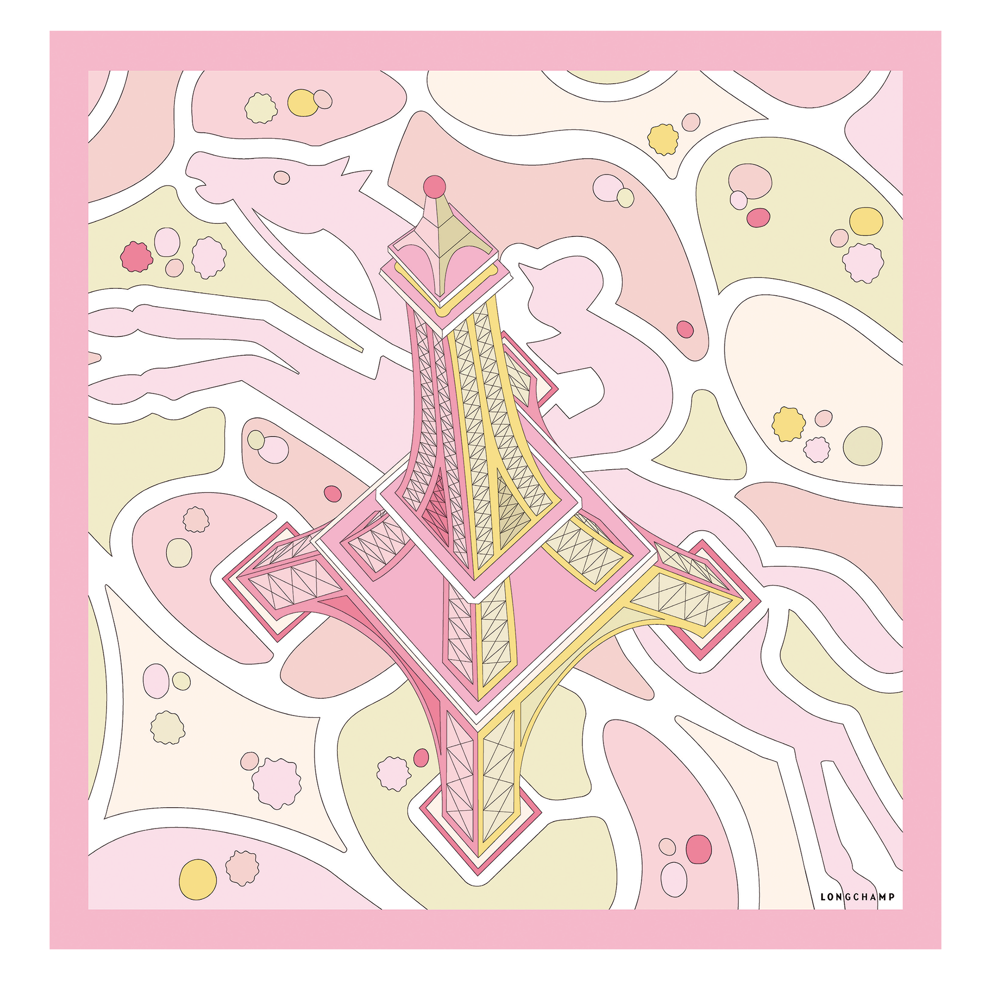 Equestrian Tower Silk scarf 70, Ballerina