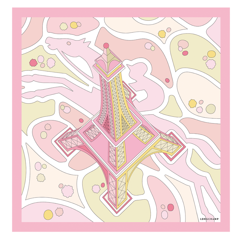 Equestrian Tower Silk scarf 70 , Ballerina - Silk  - View 1 of  2