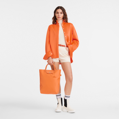 Le Pliage Green Tote bag M, Orange