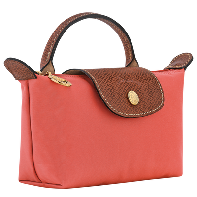 Le Pliage Original Pouch with handle , Strawberry - Recycled canvas