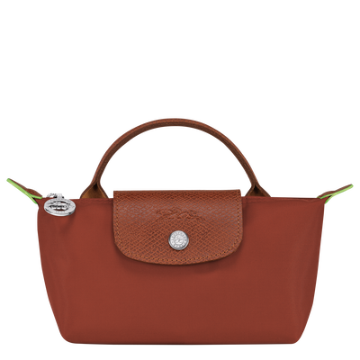 Le Pliage Green Pouch with handle, Chestnut