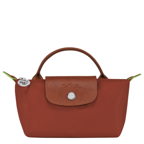 Le Pliage Green Pouch with handle , Chestnut - Recycled canvas - View 1 of  6